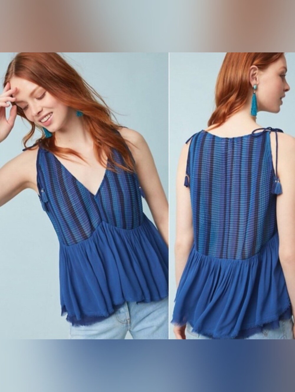Anthropologie Akemi + Kin Baka Tassel Tank